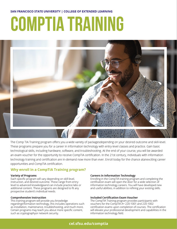 CompTIA Training Brochure Cover