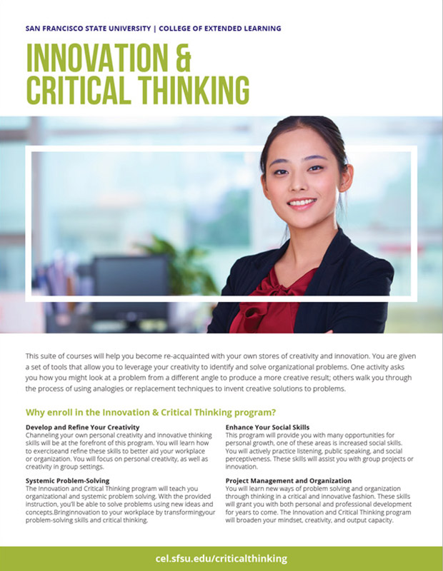 Innovation and Critical Thinking Brochure Cover