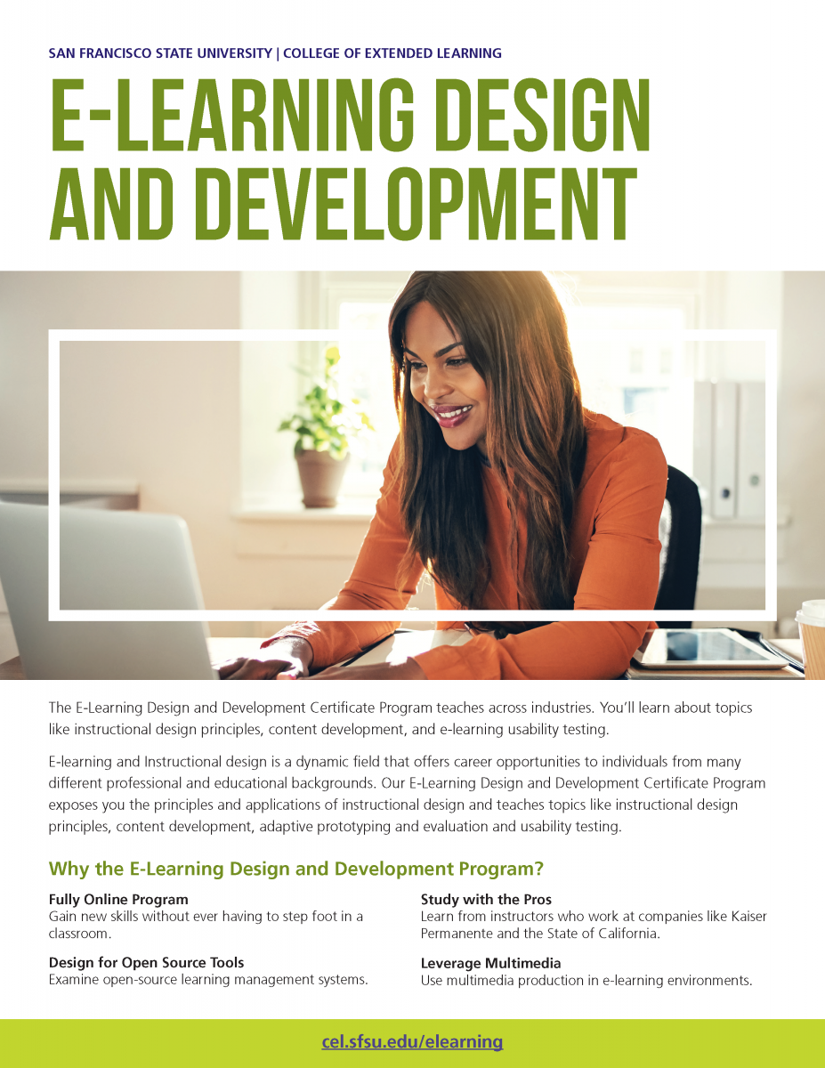 E-Learning Design and Development brochure cover