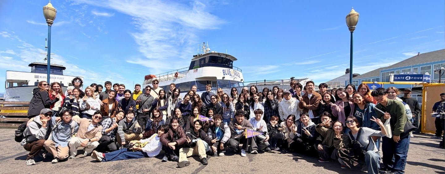 International students about to take San Francisco Bay cruise