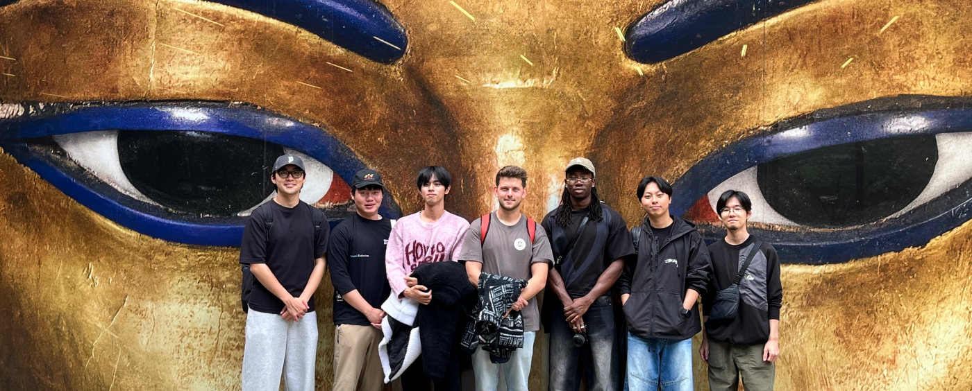 International students at the Treasures of the Pharaohs museum exhibit
