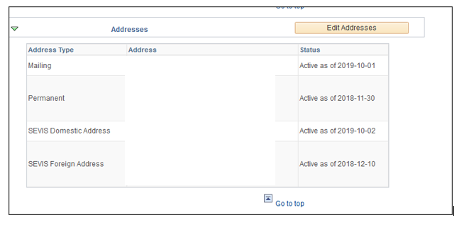 SEVIS address fields