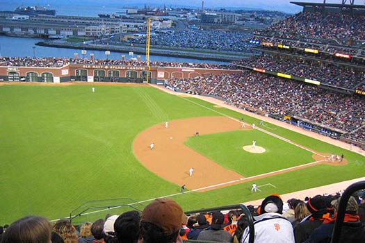 Giants Stadium, with the bay in view