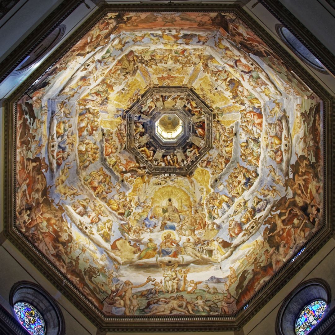 The fresco on the ceiling of the Brunelleschi Dome in Florence, Italy