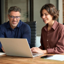 Professionals work together using AI