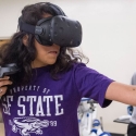 Student exercises using VR