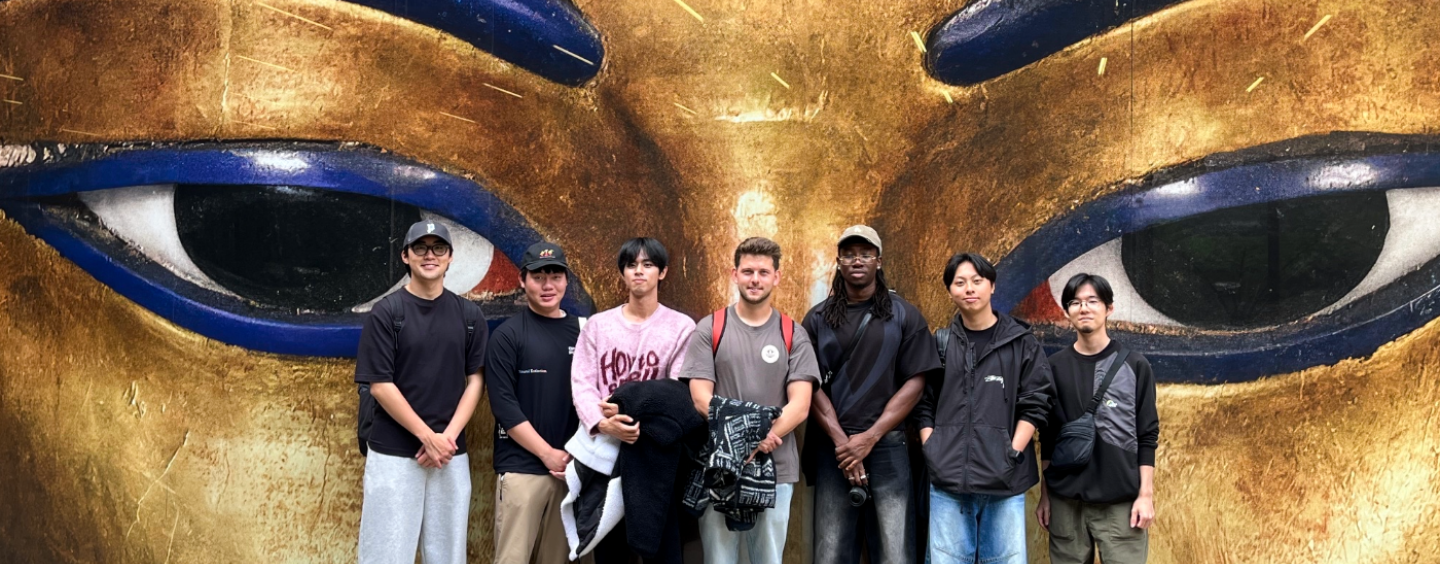 International students at the Treasures of the Pharaohs museum exhibit