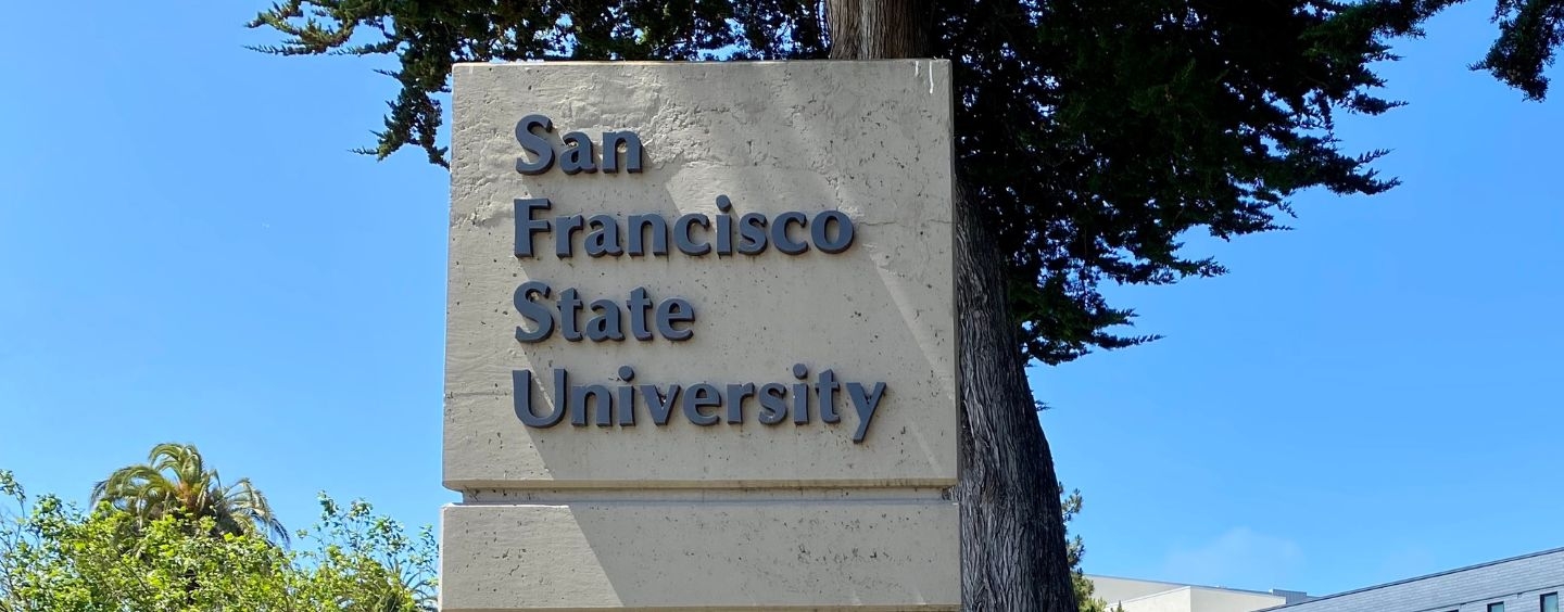 SF State sign letters cast a shadow