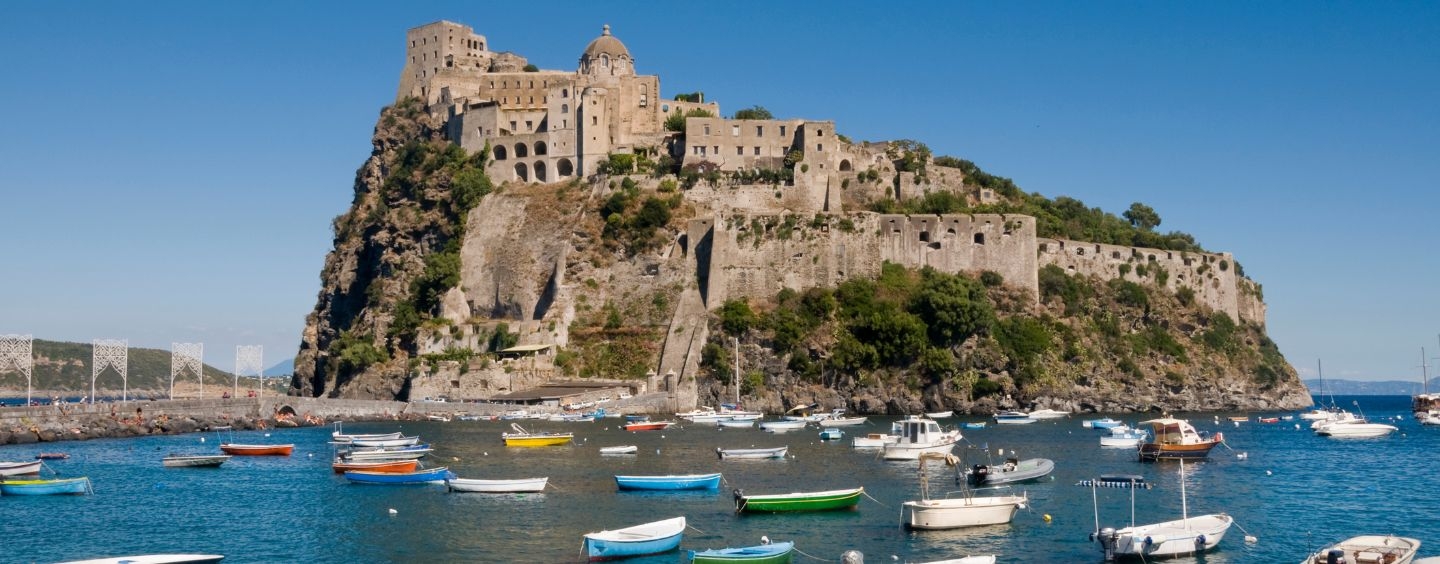Ischia, Italy with boats in the water