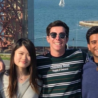 Group of international students from Australia at the Golden Gate Bridge