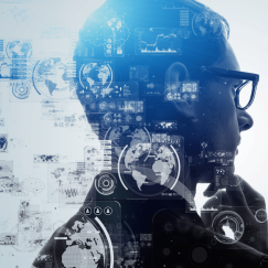 Man thinking about AI