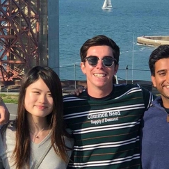 Group of international students from Australia at the Golden Gate Bridge