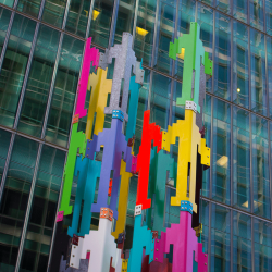 Colorful sculpture of people