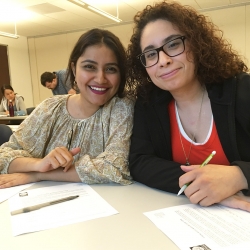 Two students in Paralegal Studies class