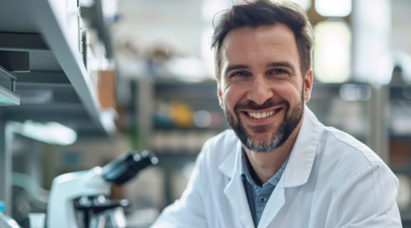 Specialist in Blood Banking working in the lab