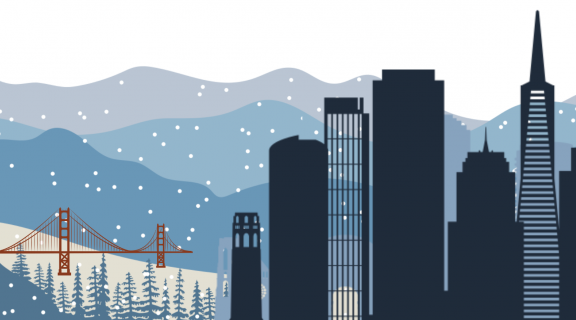 Snow in San Francisco illustration